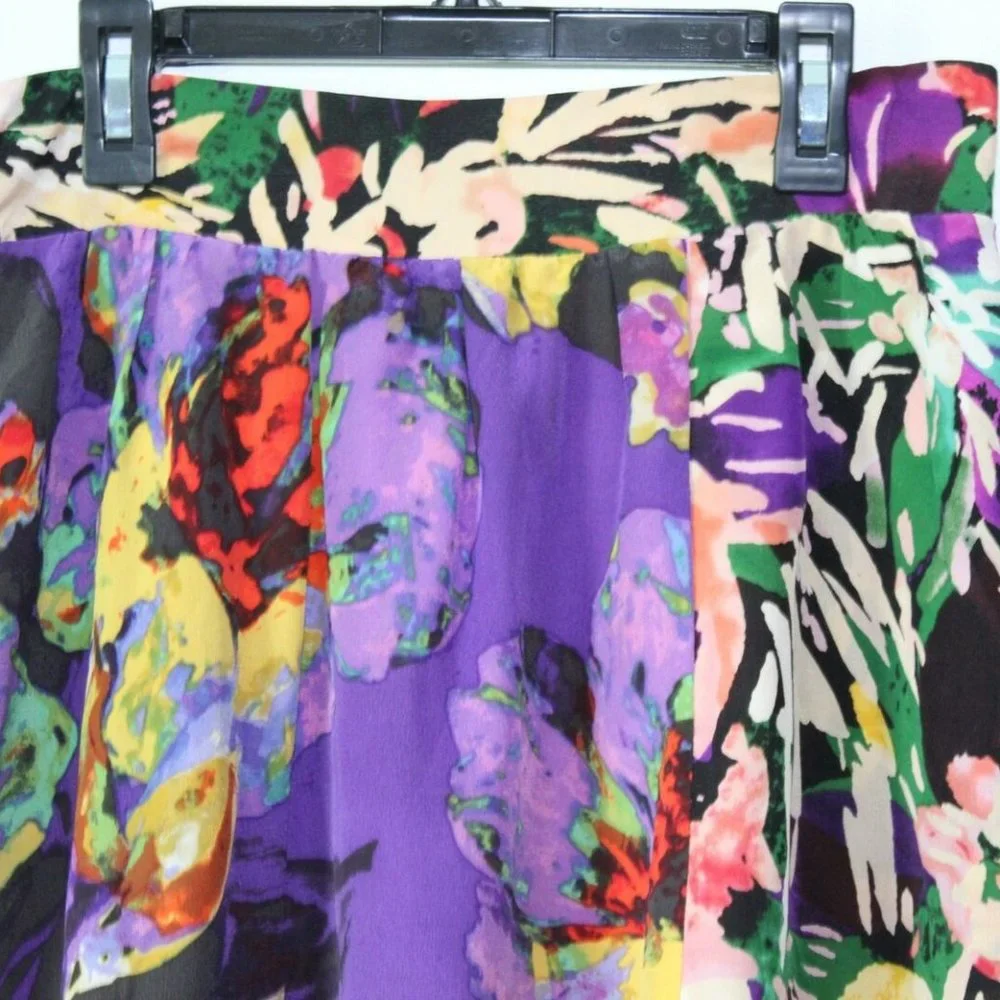 Maeve Silk Floral Carizzo Mini Skirt Pockets Purple Women's Size X-Small H13039 - Picture 4 of 10